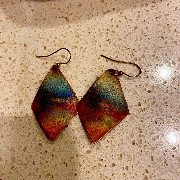 Jewelry - Copper diamond shaped earrings